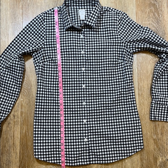 J. Crew Black White Gingham The Perfect Shirt Women's 8 Tall EUC Cotton Checked - Picture 8 of 10